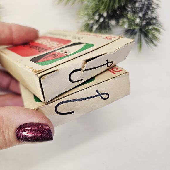 2 Vintage 1971 Doubl Glo Christmas Tree Ornament Hangers Hooks Original Boxes - Picture 7 of 9